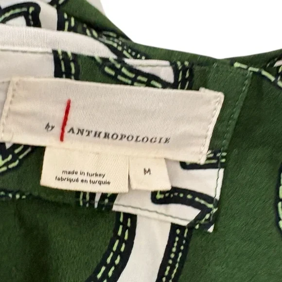 BY ANTHROPOLOGIE The Somerset Dark Green Printed Maxi Dress M - Picture 7 of 12